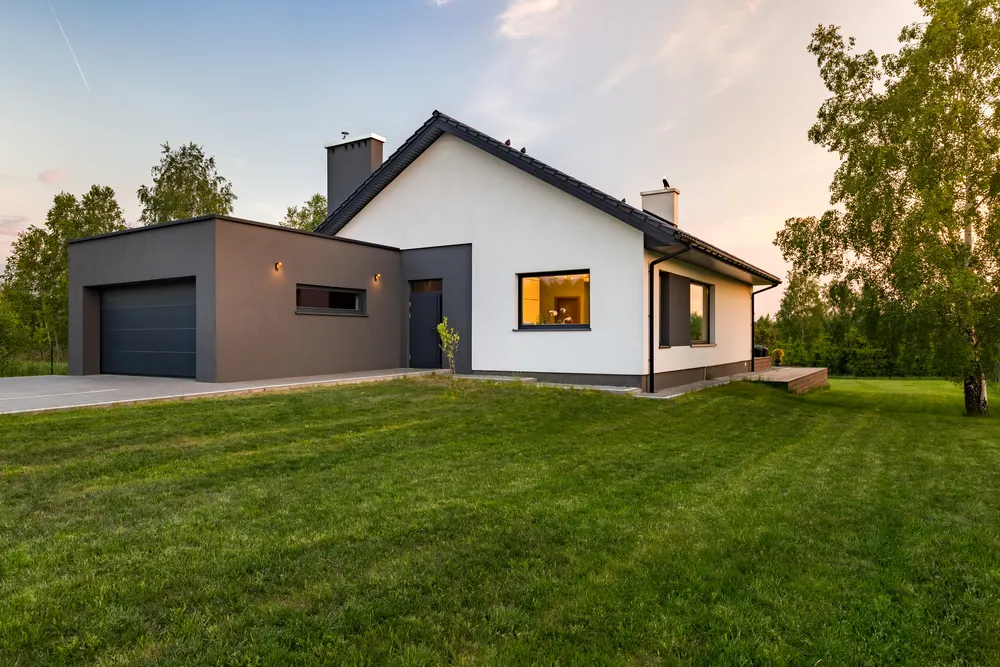 Maison contemporaine avec jardin